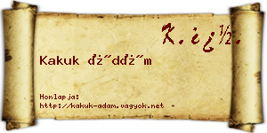 Kakuk Ádám névjegykártya