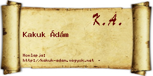 Kakuk Ádám névjegykártya